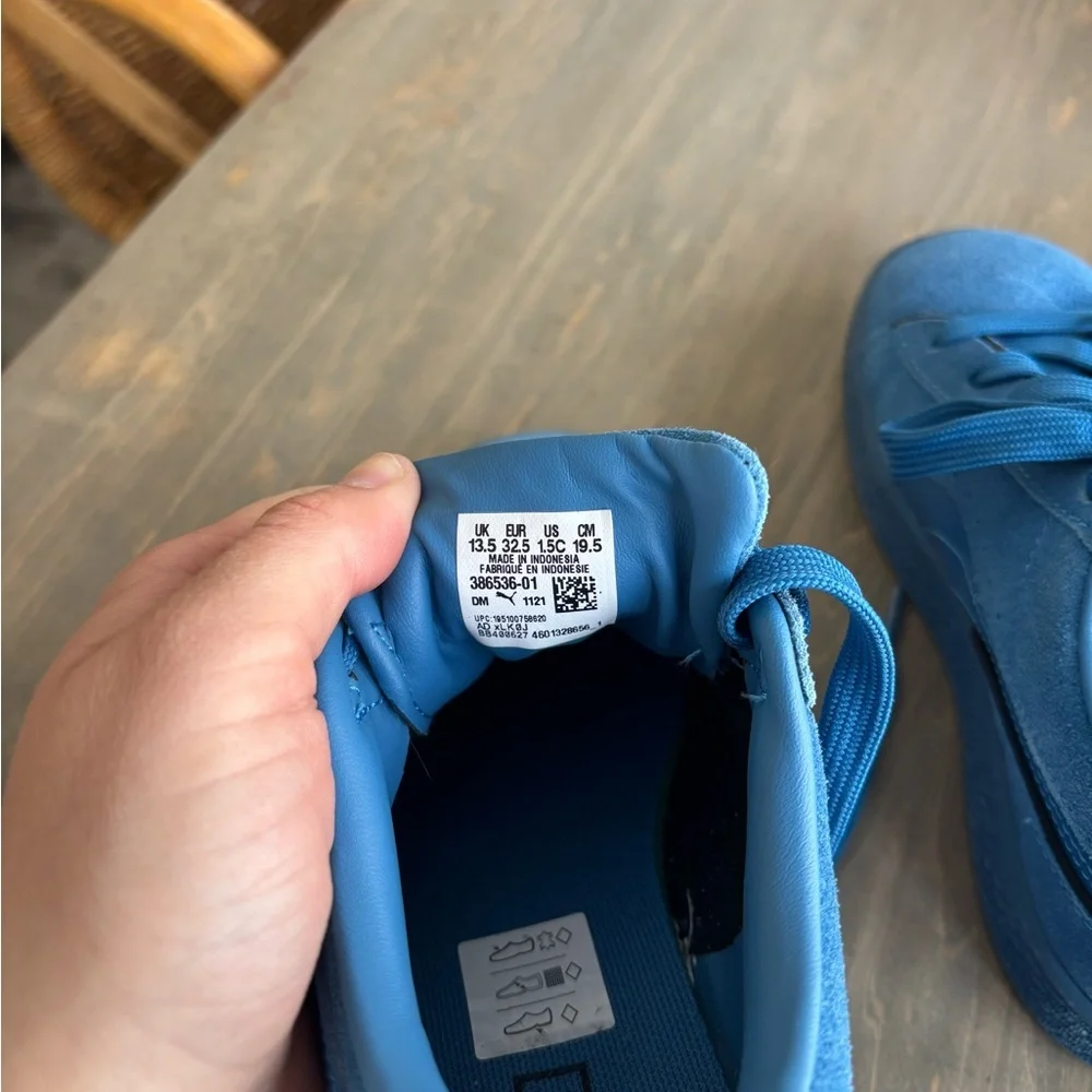 Puma Suede 'Displaced' in the Vallarta Blue colorway.